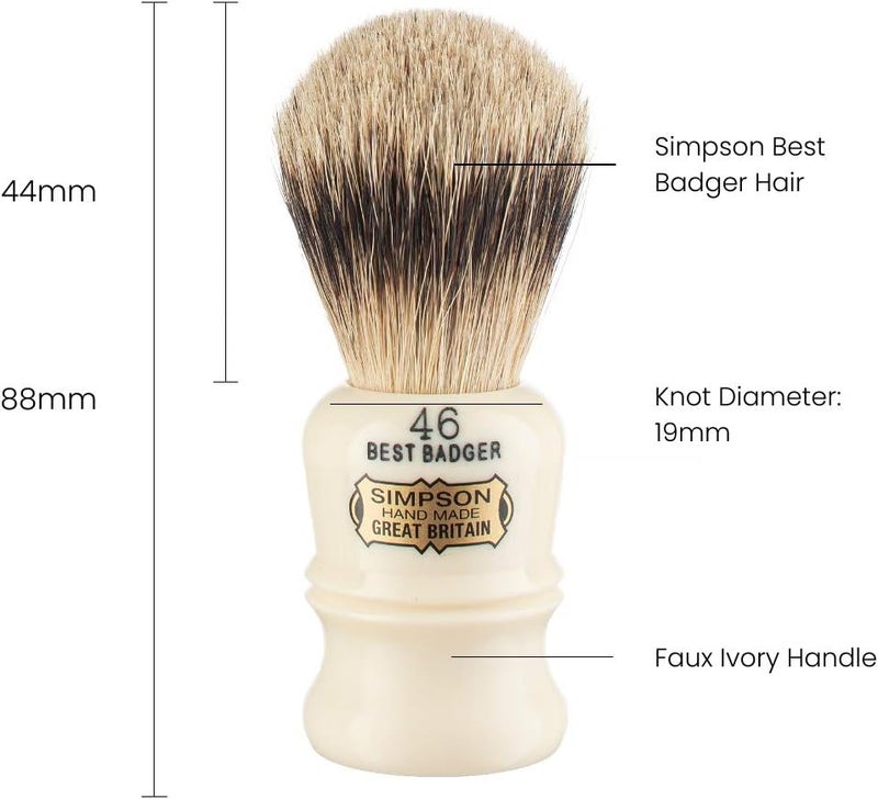 Simpson Shaving Brushes Simpson Berkeley 46 B Best Badger Shaving Brush - Image 3